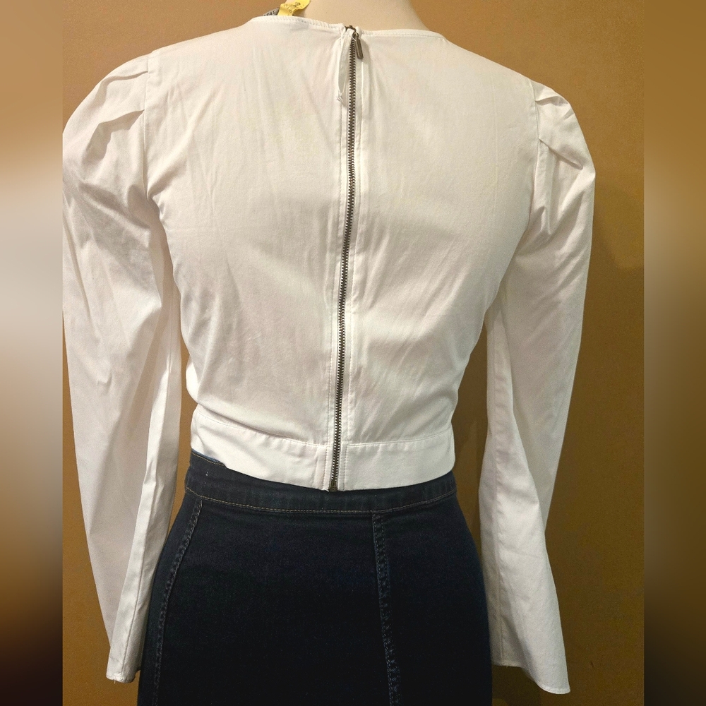 Zara Cropped Poplin Shirt XS - Picture 5 of 6